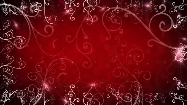 red flourishes frame loop background