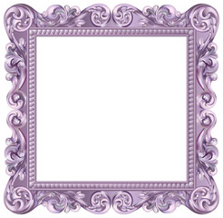 Cadre baroque carré violet