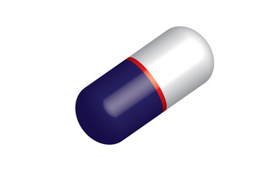 Pill vector - white and blue
