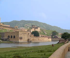 Amber Fort near Jaipur, overlooking Maota lake,India
