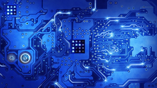 computer circuit board blue loopable background