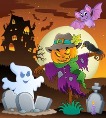 Wall murals For kids Halloween scarecrow theme image 3