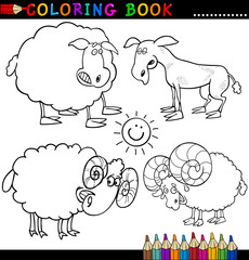 Farm Animals for Coloring Book or Page