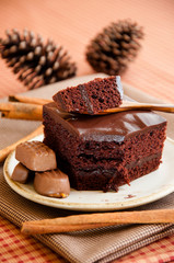 Piece of chocolate cake