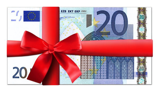 20 Euro Schein mit roter Schleife