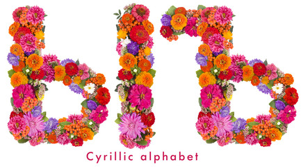  Cyrillic  flower alphabet isolated on white