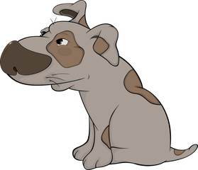 The hunting dog. Cartoon