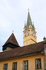 beautiful church in Medias, small town in Romania