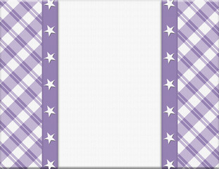 Purple and White celebration frame with stars for your message o