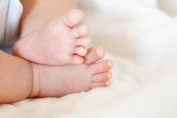 close up of baby feet toe