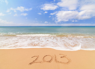 Happy new year for 2013 on the sand