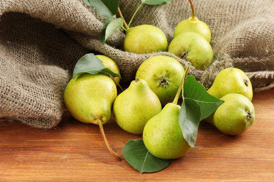 Juicy flavorful pears close-up