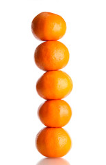 ripe tangerines isolated on white