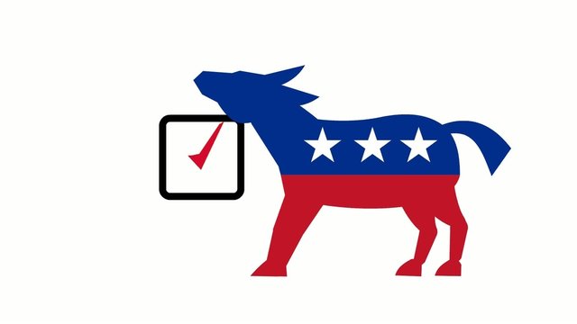 democrat donkey mascot voting