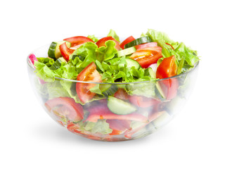vegetable salad in a glass bowl