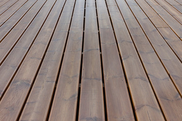 wet terrace brown wood floor