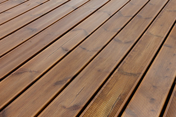 wet terrace brown wood floor