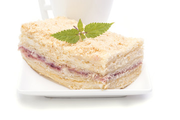 Cake with mint on top