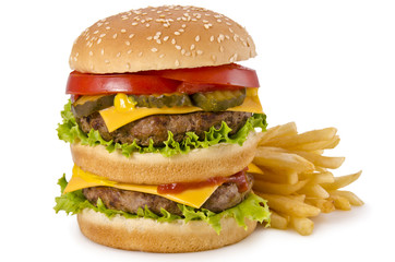 Burger and french fries