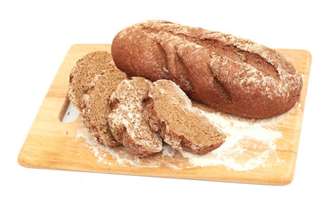 Fresh bread with ear of wheat