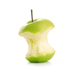 Green bitten apple
