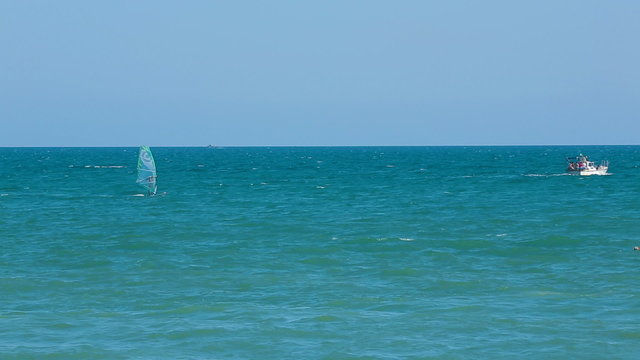 Windsurfing on a sunny day