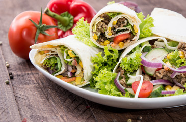 Heap of Wraps on a plate