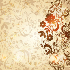 Beautiful vintage floral retro background