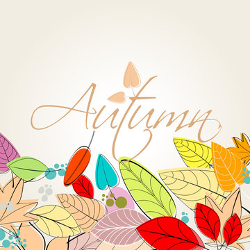 Colorful autumn leaves illustration