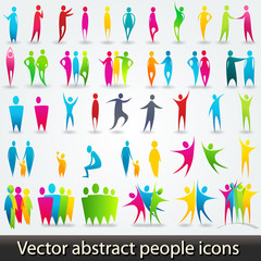 Fototapeta na wymiar Zestaw kolorowych abstrakcyjnych osób silhouettes