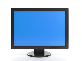 3d illustration of computer technologies. Monitor on a white bac
