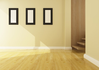 empty room of Interior design 3d rendering