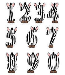 zebra numeral set