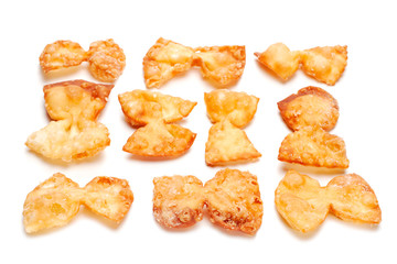 Sugar cookies isolated on white background, selective focus