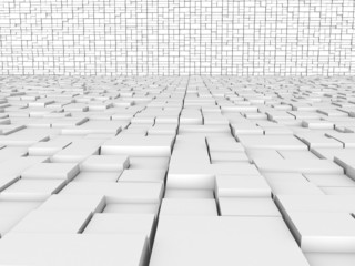 Obraz premium The walls and floor of the white cubes №1