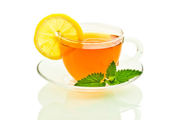 cup of tea isolated on white background