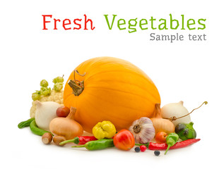 vegetables composition isolated on white background