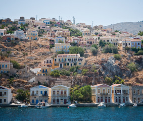 Greece  Dodecanesse  Island Symi. Colorful houses 