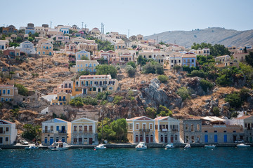 Greece  Dodecanesse  Island Symi. Colorful houses 