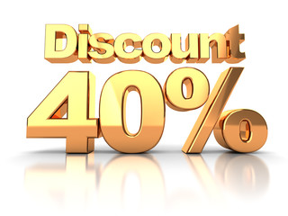 Discount 40 percent