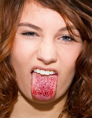 QR-Code on tongue