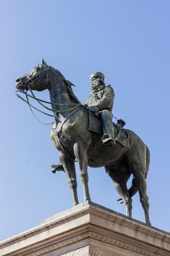 Giuseppe Garibaldi statue in Genoa square, Italy