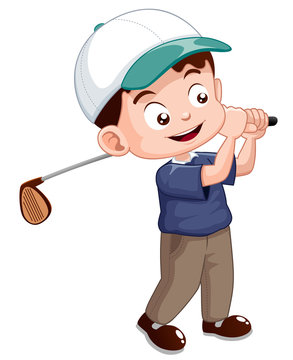 illustration of young golf player