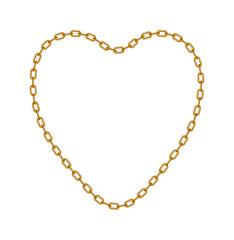 Gold chain in shape of heart