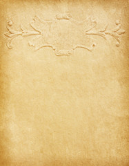 Old  paper with    space for text in the shape of parchment.