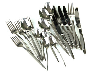 cutlery set isolated on white