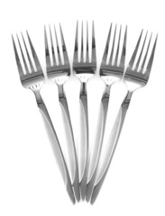 a set of forks isolated on white