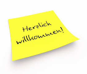 Notizzettel - Herzlich willkommen!