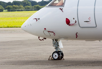 nose wheel of a jet aircraft
