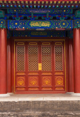 Entrance to a building in Tiantan Park, China